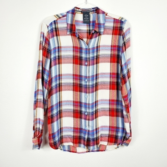 CHELSEA & THEODORE LONG SLEEVE PLAID SHIRT - Picture 1 of 4